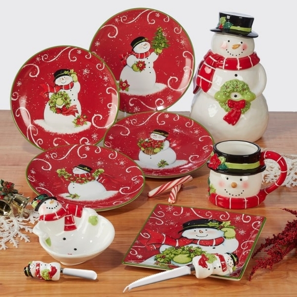 Certified International Holiday Magic Snowman 9" Dessert/Salad Plates, Set of 4 - Picture 2 of 7